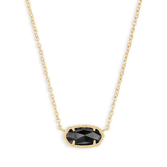 Kendra Scott Elisa Black Opaque necklace Gold Plated - Picture 9 of 9